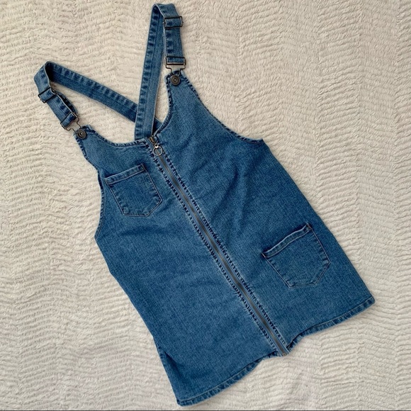 Rue21 Dresses & Skirts - Denim jumper zip-front overall dress Rue 21 Sz S